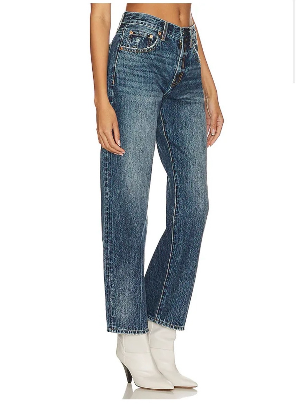 NWT Pistola Lexi Mid Rise Bowed Straight In Artisan Jeans 30 - Picture 2 of 11